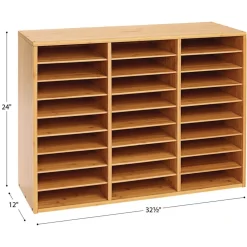 Really Good Stuff® 27-Slot Bamboo Mail Center