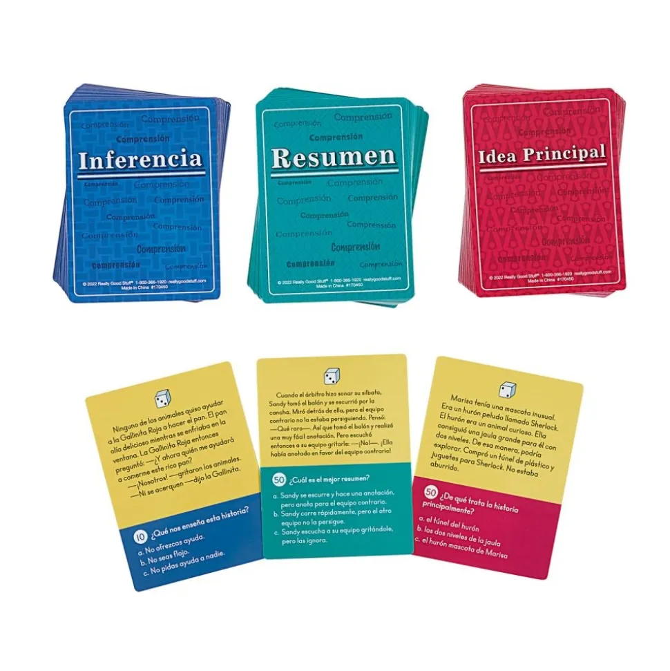 Really Good Stuff® Spanish Comprehension Game Trio: Main Idea, Summary & Inference - Grades: 2-3