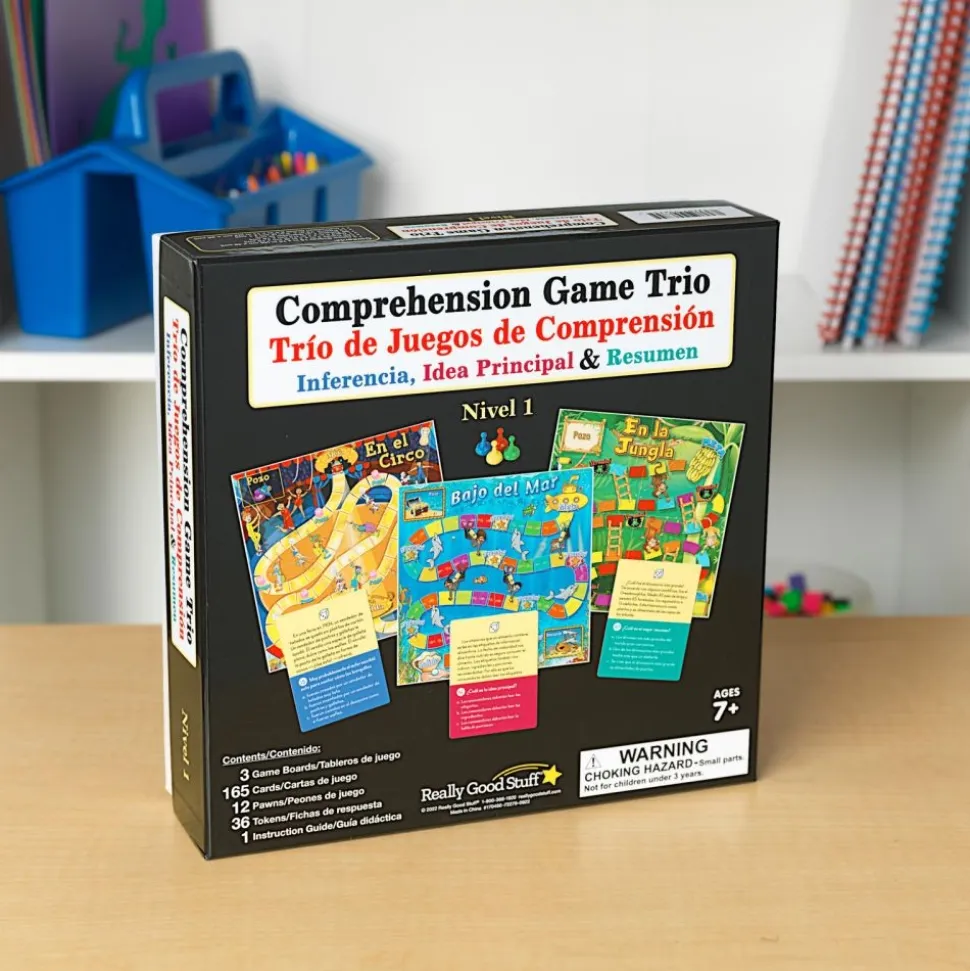 Really Good Stuff® Spanish Comprehension Game Trio: Main Idea, Summary & Inference - Grades: 2-3