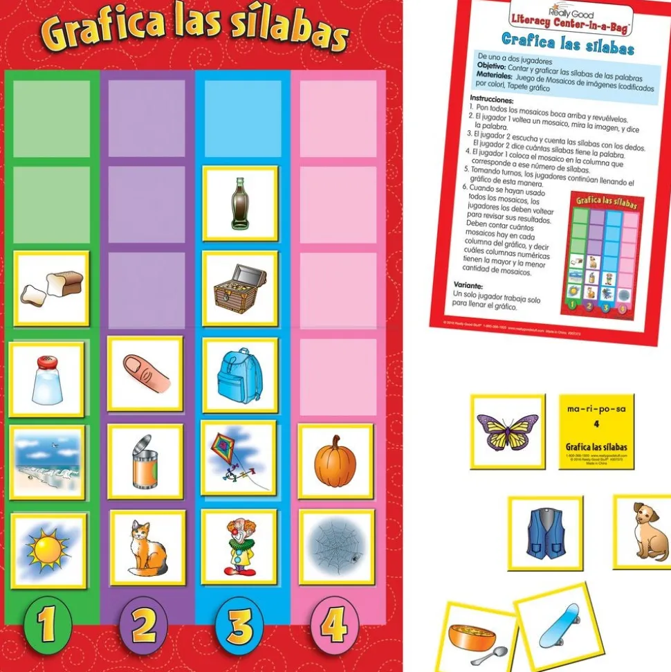 Really Good Stuff® Spanish Foundational Skills Literacy Centers: Grades K-1 - 10 Centers