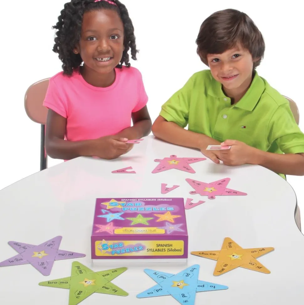 Really Good Stuff® Spanish Syllable Star Puzzles - 20 puzzles, 10 answer keys