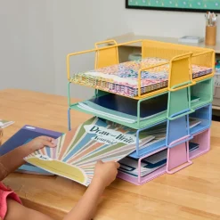 Really Good Stuff® Stackable Letter-Size Wire Rack™ - Bold Vibes - 4 trays