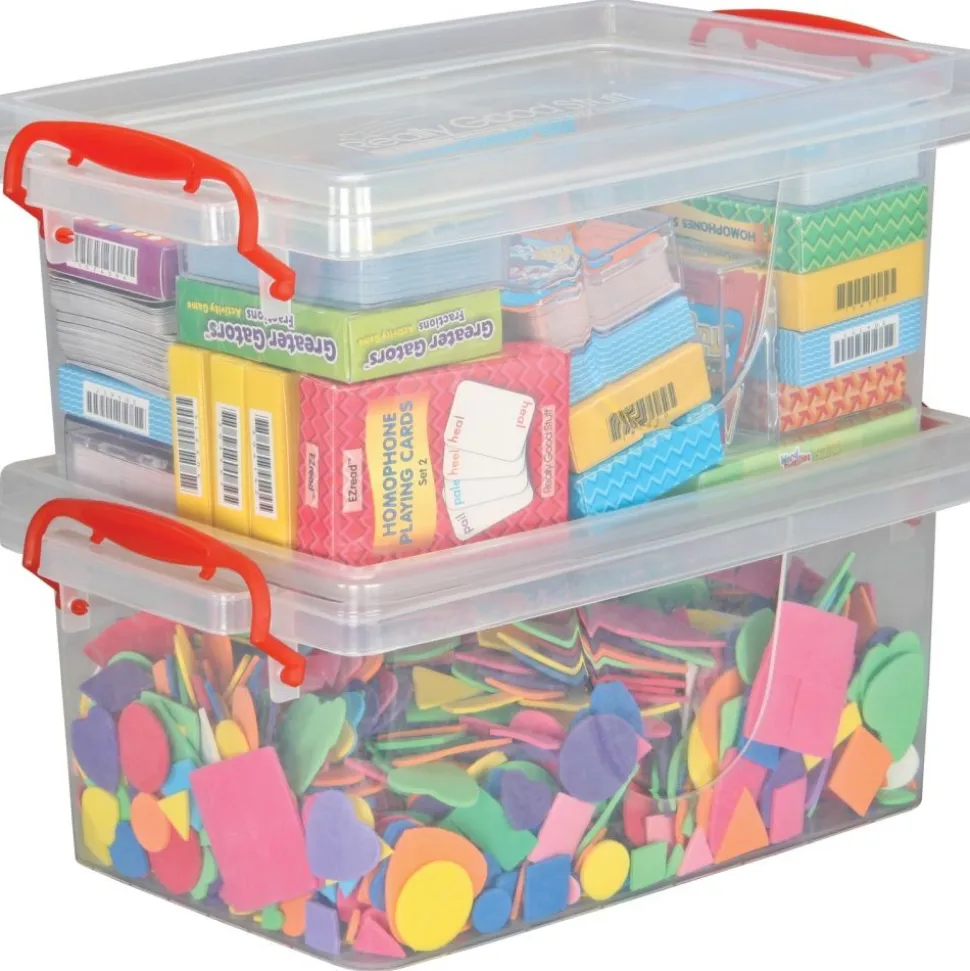 Really Good Stuff® Stackable Storage Tubs With Locking Lids
