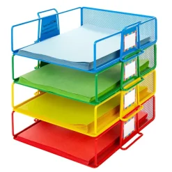 Really Good Stuff® Stackable Wire Letter Trays - Set of 4 Colors