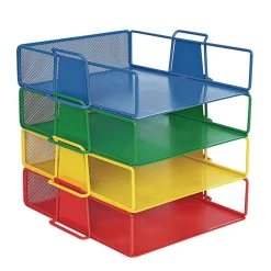 Really Good Stuff® Stackable Wire Letter Trays - Set of 4 Colors
