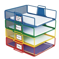 Really Good Stuff® Stackable Wire Letter Trays - Set of 4 Colors