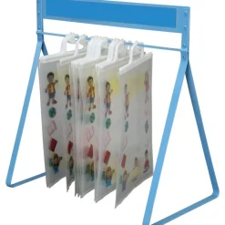 Really Good Stuff® Store More Hang-Up Totes And Sturdy Rack™ - 1 rack, 12 storage bags