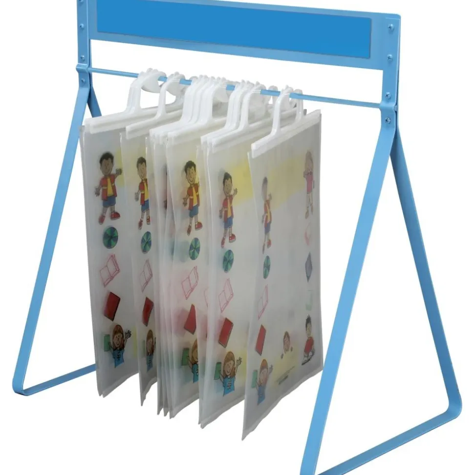 Really Good Stuff® Store More Hang-Up Totes And Sturdy Rack™ - 1 rack, 12 storage bags