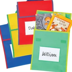 Really Good Stuff® Store More® Medium Book Pouches - Primary Multicolor - Set Of 36