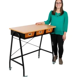 Really Good Stuff® Teacher Standing Desk With Baskets