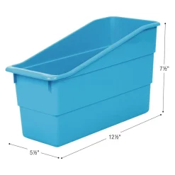Really Good Stuff® Three Tier Shelf Storage with Blue Neon Durable Book & Binder Holders