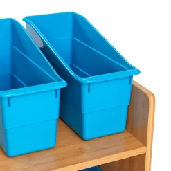Really Good Stuff® Three Tier Shelf Storage with Blue Neon Durable Book & Binder Holders