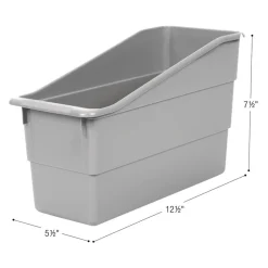 Really Good Stuff® Three Tier Shelf Storage with Pebble Durable Book & Binder Holders