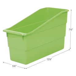 Really Good Stuff® Three Tier Shelf Storage with Neon Green Durable Book & Binder Holders