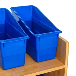 Really Good Stuff® Three Tier Shelf Storage with Blue Durable Book & Binder Holders