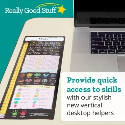 Really Good Stuff® Vertical Chalkboard-Style Desktop Helpers™, Vinyl, Self-Adhesive- Set of 24 - Primary