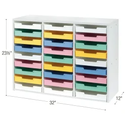 Really Good Stuff® White 27-Slot Mail Center With Bold Vibes Trays