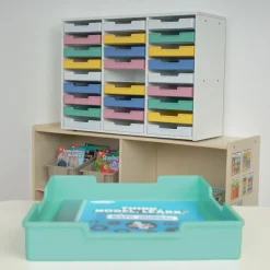 Really Good Stuff® White 27-Slot Mail Center With Bold Vibes Trays