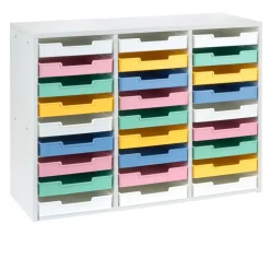 Really Good Stuff® White 27-Slot Mail Center With Bold Vibes Trays