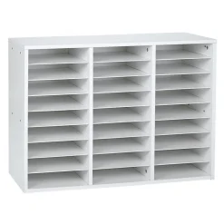 Really Good Stuff® White 27-Slot Mail Center With Boho Trays