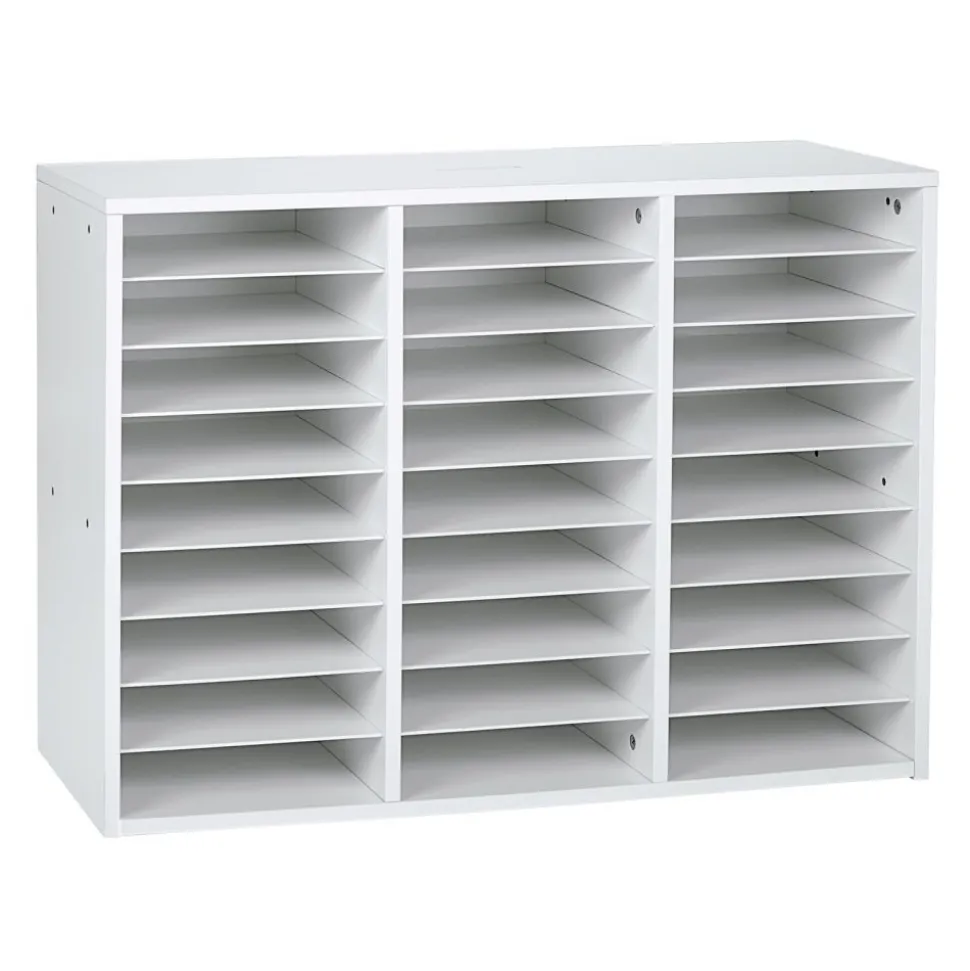 Really Good Stuff® White 27-Slot Mail Center With Boho Trays