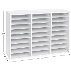 Really Good Stuff® White 27-Slot Mail Center With Boho Trays
