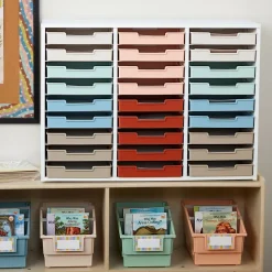 Really Good Stuff® White 27-Slot Mail Center With Boho Trays