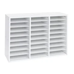 Really Good Stuff® White 27-Slot Mail Center With Tan Trays