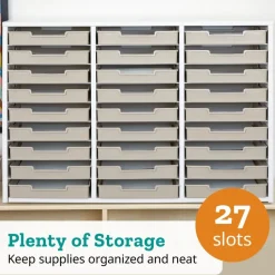 Really Good Stuff® White 27-Slot Mail Center With Tan Trays