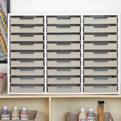 Really Good Stuff® White 27-Slot Mail Center With Tan Trays