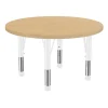 36" Round Activity Table with Adjustable Chunky Legs - Maple/White