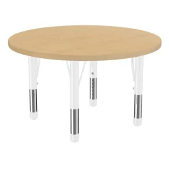 36" Round Activity Table with Adjustable Chunky Legs - Maple/White