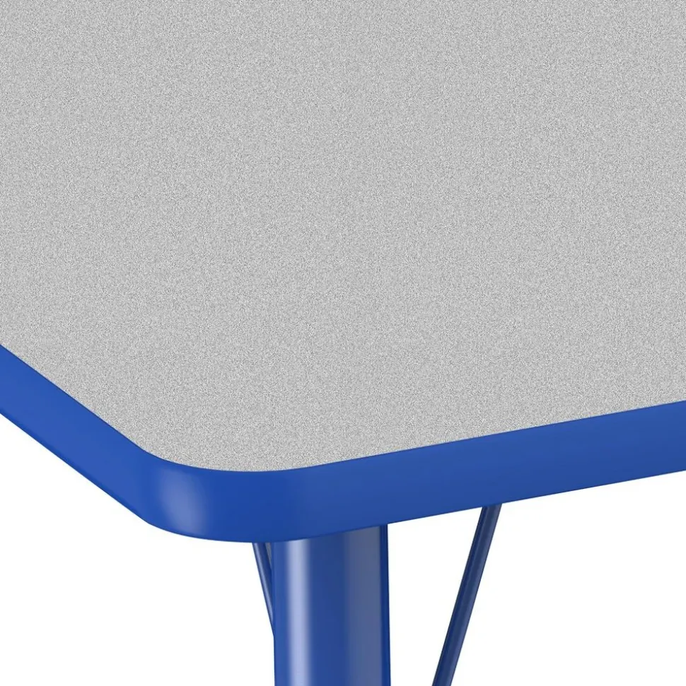 48" Round Activity Table with Adjustable Chunky Legs - Gray/Blue