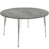 48" Round Activity Table with Adjustable Swivel Glide Legs - Light Gray Wood/Silver