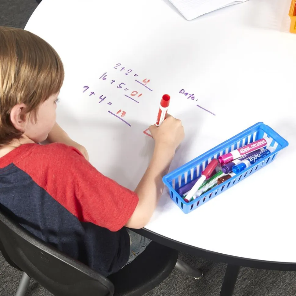 46" Round Dry-Erase Adjustable Activity Table with Mobile Legs