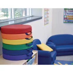 Round Floor Cushions - 6 piece set, Primary