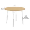 36" Round Thermofused Woodgrain Activity Table with Adjustable Standard Legs - Maple/White
