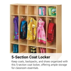 5-Section Coat Locker Ready to Assemble