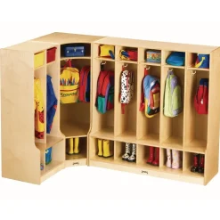 5-Section Coat Locker with Step