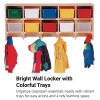 10-Section Wall Locker - With Assorted Color Trays