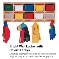 10-Section Wall Locker - With Assorted Color Trays