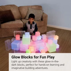 Sensory ICT Glow Construction Blocks - Set of 12