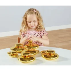 Sensory Mirrored Stacking Pebbles Gold - 20 Pack