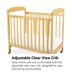 Serenity™ Adjustable Clear View Crib Natural