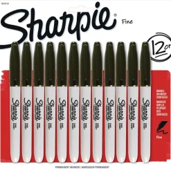 Sharpie® Black Permanent Fine-Tip Markers - Set of 12