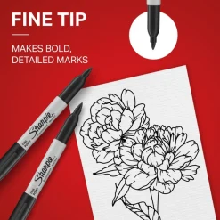 Sharpie® Black Permanent Fine-Tip Markers - Set of 12
