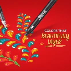 Sharpie® Creative Markers, Water-Based Acrylic Markers, Brush Tip, Assorted Colors, 12 Count