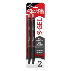 Sharpie® S-Gel, Gel Pens, Medium Point (0.7mm), Black Ink Gel Pen, 2 Count