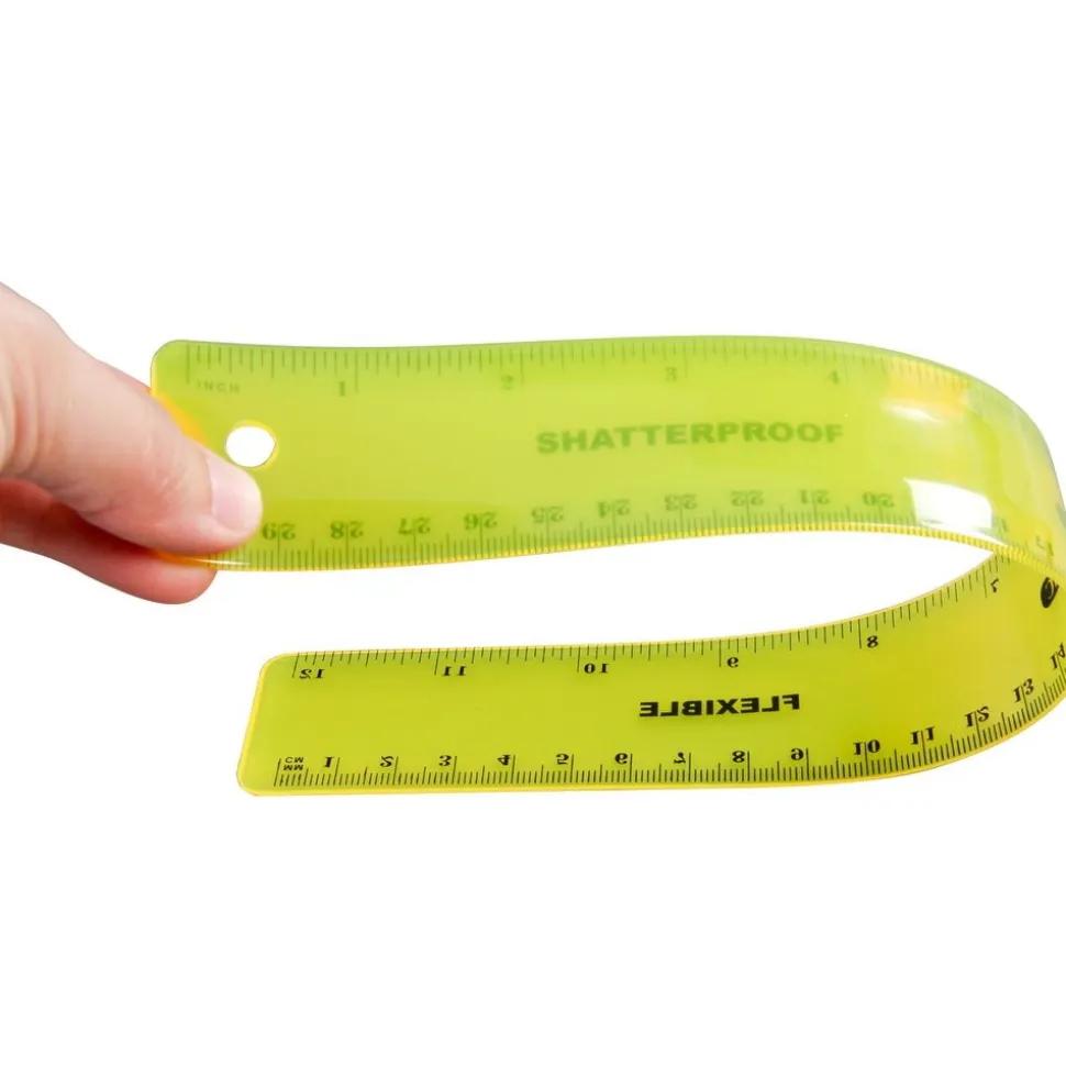 Shatterproof Flexible Rulers 12" - Set Of 12