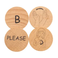 Sign Language Beechwood Disks - Set of 42